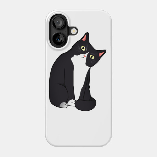 Funny Black and White Cat Starring Phone Case by logiamerch