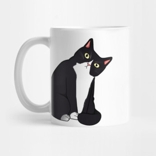 Funny Black and White Cat Starring Mug