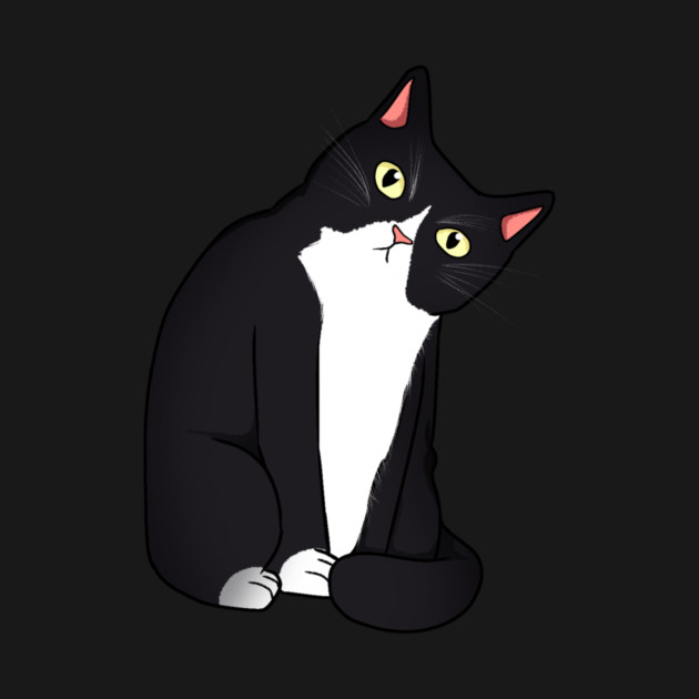 Funny Black and White Cat Starring by logiamerch