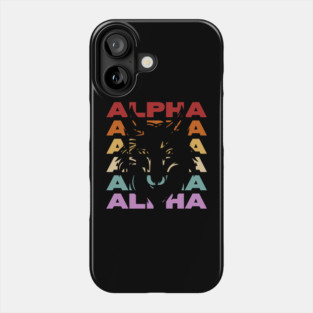 Retro Alpha Wolf Silhouette Design Phone Case