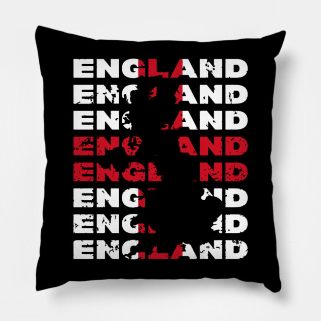 Grunge England Typography Design with Distressed Style Pillow by TuncGK