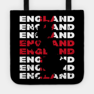 Grunge England Typography Design with Distressed Style Tote