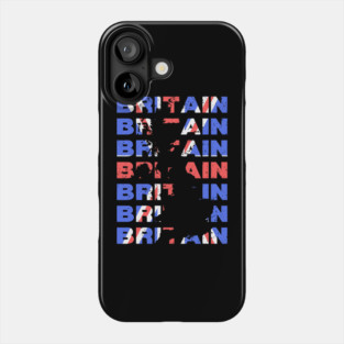 Distressed Britain Typography Design with Union Jack Colors Phone Case