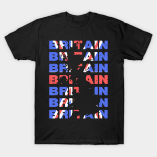 Distressed Britain Typography Design with Union Jack Colors T-Shirt