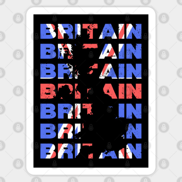 Distressed Britain Typography Design with Union Jack Colors Sticker by TuncGK