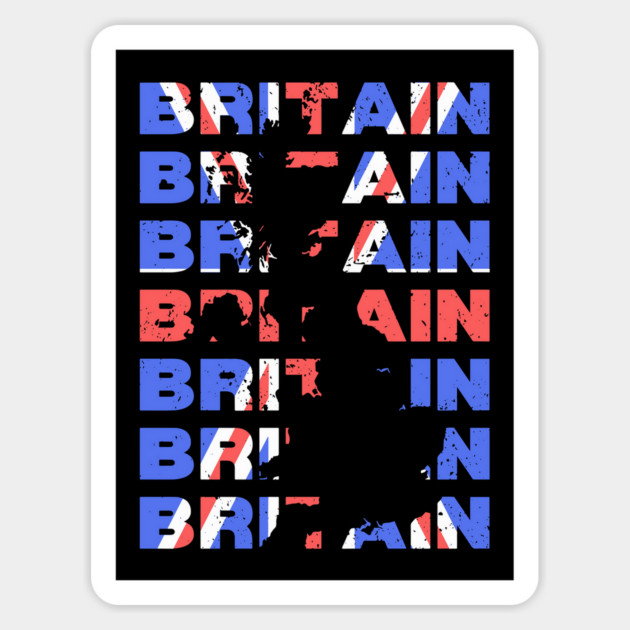 Distressed Britain Typography Design with Union Jack Colors Magnet by TuncGK
