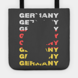 Rustic Germany Typography Design with Distressed Map Style Tote
