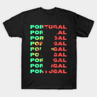 Rustic Portugal Typography Design with Distressed Style T-Shirt