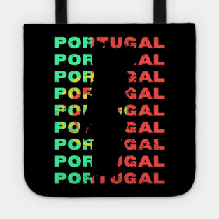 Rustic Portugal Typography Design with Distressed Style Tote