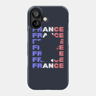 Distressed France Typography Design with Map Silhouette Phone Case