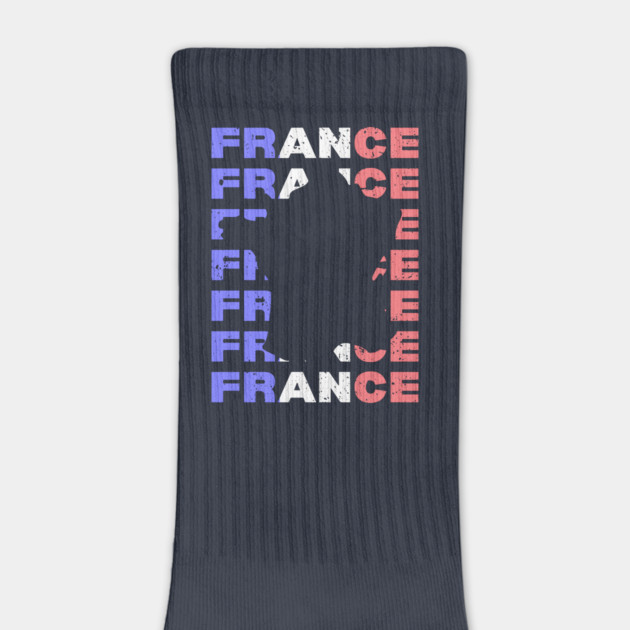 Distressed France Typography Design with Map Silhouette by TuncGK