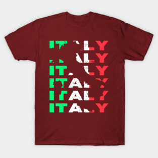 Rustic Italy Typography Design with Distressed Style T-Shirt