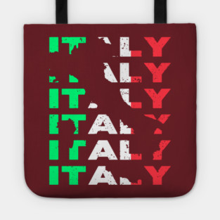 Rustic Italy Typography Design with Distressed Style Tote