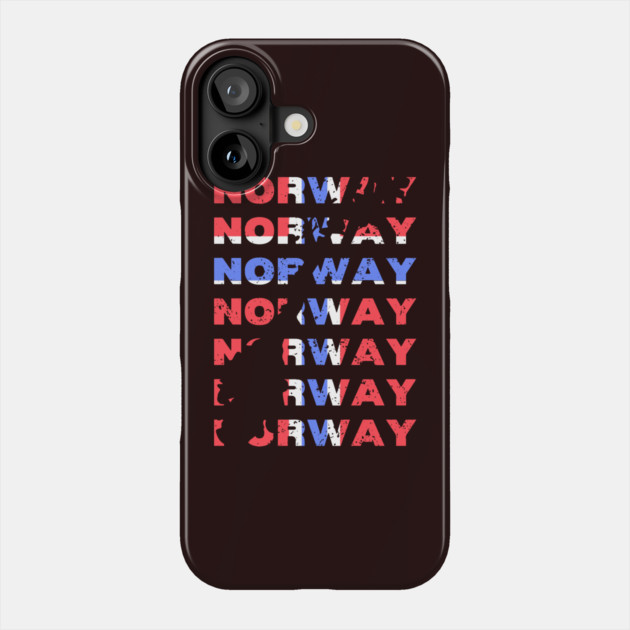 Rustic Norway Typography Design with Distressed Style Phone Case by TuncGK