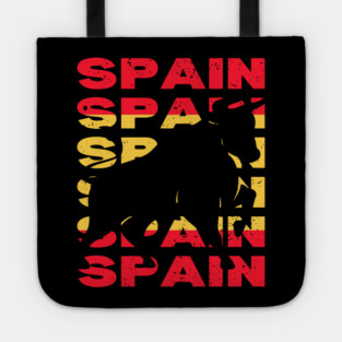 Retro Spanish Bull Flag - Spain Tote