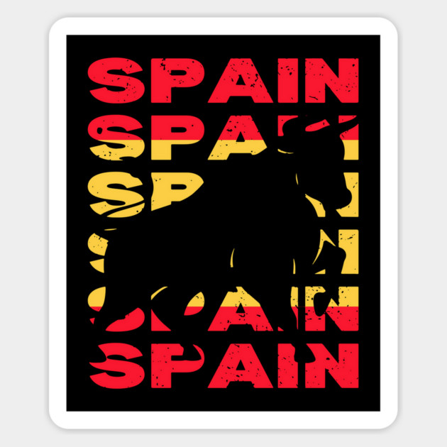 Retro Spanish Bull Flag - Spain Magnet by TuncGK