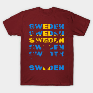 Sweden Flag Reindeer Design Retro T-Shirt
