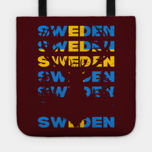 Sweden Flag Reindeer Design Retro Tote