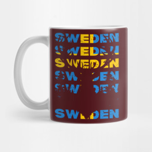 Sweden Flag Reindeer Design Retro Mug
