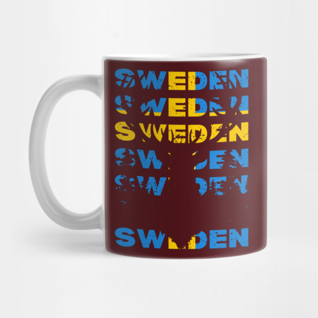 Sweden Flag Reindeer Design Retro by TuncGK