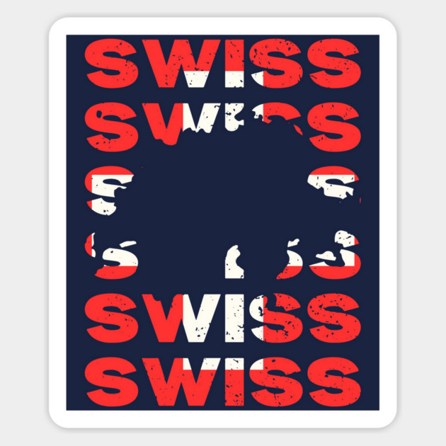 Switzerland Pride - Swiss Flag Retro Magnet by TuncGK