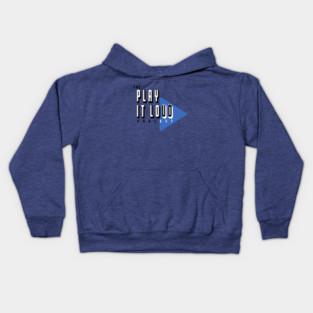 The Play It Loud Podcast Blue Logo Tee Light Colors Kids Hoodie