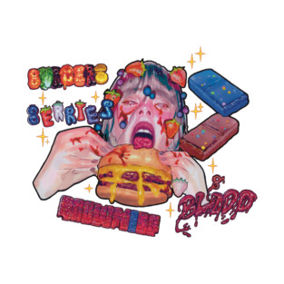 Burgers, Brownies, Berries, and Blood (Front and Back design) T-Shirt