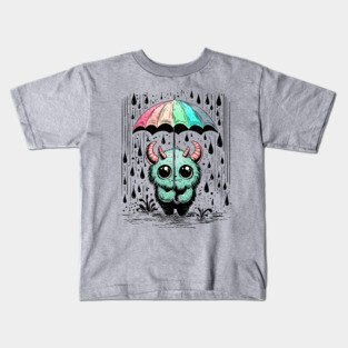 Monster in the Rain Kids T-Shirt