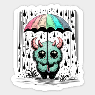 Monster in the Rain Sticker