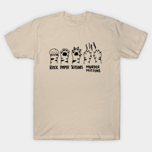 Rock Paper Scissors, Razor Tipped Murder Mittens T-Shirt