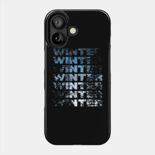 Winter Landscape - Ice Blue Monochromatic Phone Case