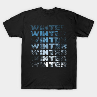 Winter Landscape - Ice Blue Monochromatic T-Shirt