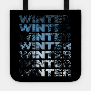 Winter Landscape - Ice Blue Monochromatic Tote