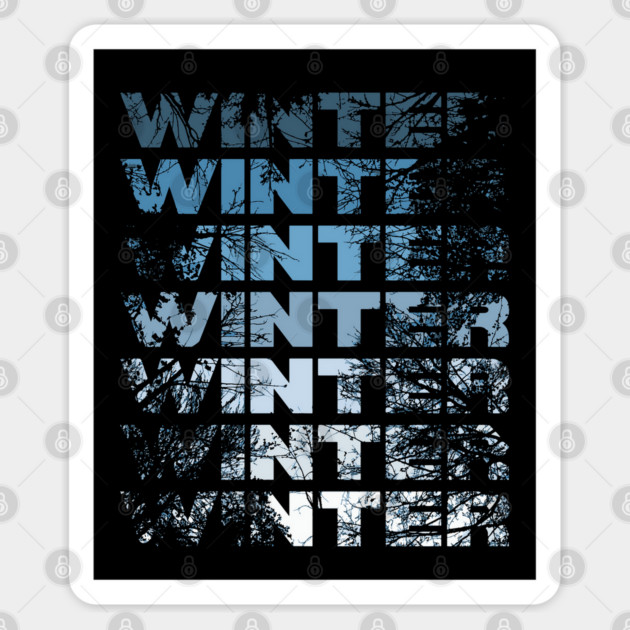 Winter Landscape - Ice Blue Monochromatic Sticker by TuncGK