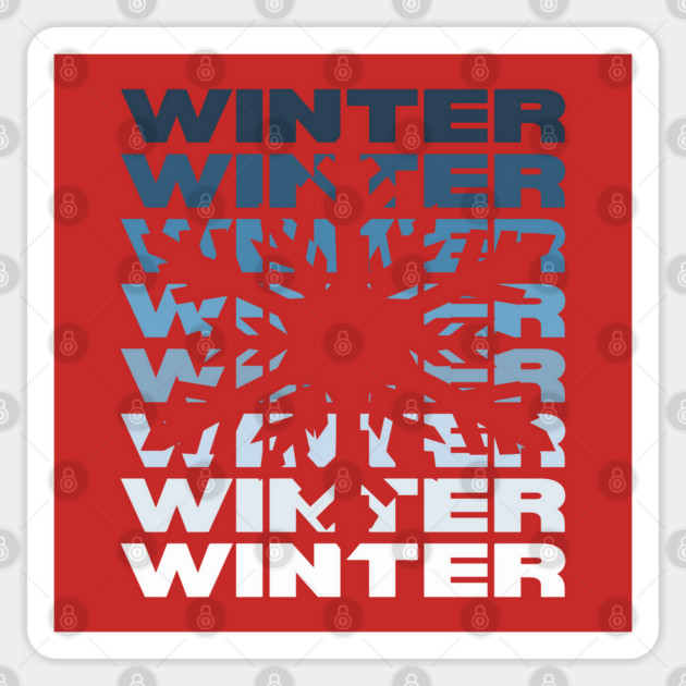 Winter Snowflake Retro - Ice Blue Monochromatic Sticker by TuncGK