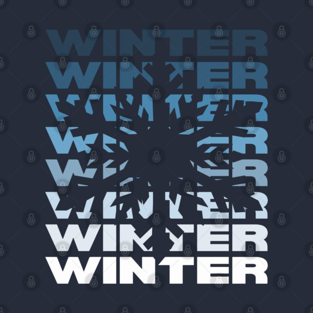 Winter Snowflake Retro - Ice Blue Monochromatic by TuncGK