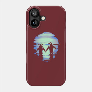 Antarctic Lovers - Penguin Couple Retro Phone Case