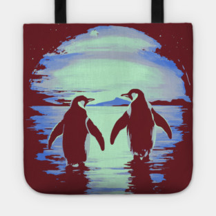 Antarctic Lovers - Penguin Couple Retro Tote