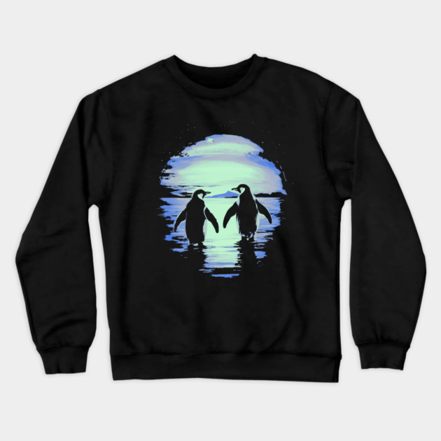 Antarctic Lovers - Penguin Couple Retro Crewneck Sweatshirt by TuncGK