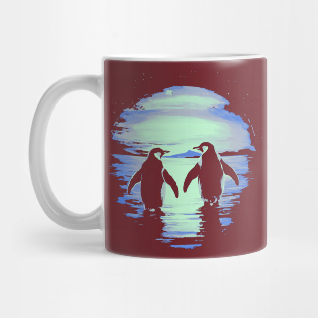 Antarctic Lovers - Penguin Couple Retro by TuncGK