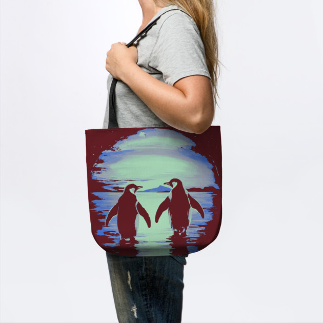 Antarctic Lovers - Penguin Couple Retro by TuncGK