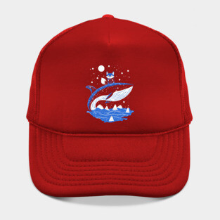 Fox Riding Whale - Monochromatic Winter Hat