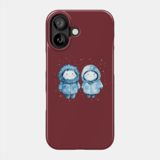 Inuit Babies - Monochromatic Winter - Cute Couple Phone Case