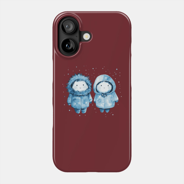 Inuit Babies - Monochromatic Winter - Cute Couple Phone Case by TuncGK