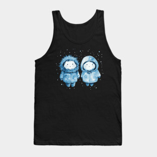 Inuit Babies - Monochromatic Winter - Cute Couple Tank Top