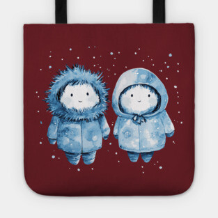 Inuit Babies - Monochromatic Winter - Cute Couple Tote