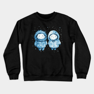 Inuit Babies - Monochromatic Winter - Cute Couple Crewneck Sweatshirt