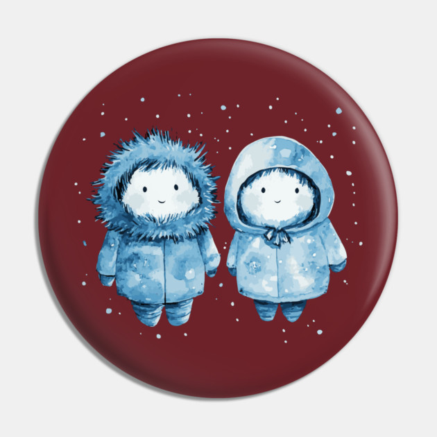 Inuit Babies - Monochromatic Winter - Cute Couple Pin by TuncGK