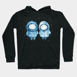 Inuit Babies - Monochromatic Winter - Cute Couple Hoodie