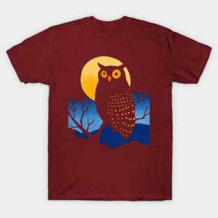 Lonely Owl - Monochromatic Winter - Wildlife T-Shirt